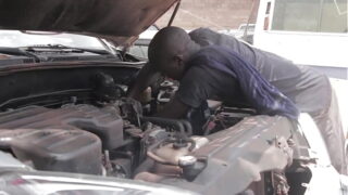 The mechanic fucks his client on the capo of the vehicle during the break down